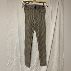 Zara NWOT black and tan houndstooth leggings. Size XS